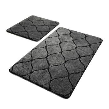Alfombra De Baño Set (2 Piezas) Infinidad Antracita