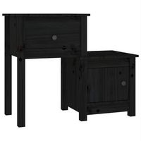 mesita de noche madera maciza de pino negro 795x38x655 cm vidaxl