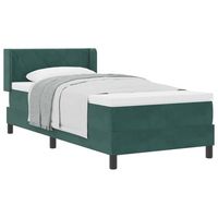 cama individual  cama para adulto  cama tipo box spring manual verde oscuro 200 x 90 cm terciopelo