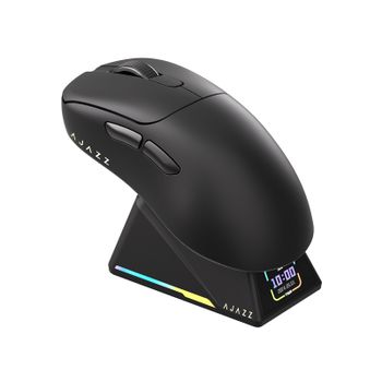 Estación de carga de ratón de alta sensibilidad AJAZZ AJ179 APEX con pantalla PAW3950 DPI 30K sobredacido hasta 42K triodo (2,4G + cableado + BT)