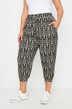 Yours Bombachos Capri Negros Ikat, Mujer Curvy Y Tallas Grandes, Yours