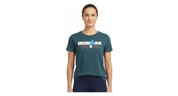 Camiseta de manga corta ironman italia emilia romagna azul turquesa de mujer