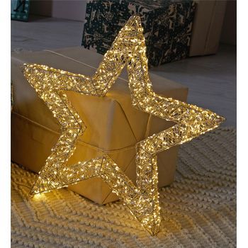 Estrella 3d Oro Pet 55 Cms. 1200 Leds Ip44 55x5x55 Cms