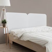 dhome cabecero blanco curvo tapizado en polipiel 180 dual con patas altura 125cm para pared acustico absorbente cama dormitorio blanco 180 dual
