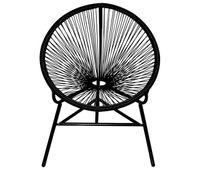 silla redonda ratan sintetico negro