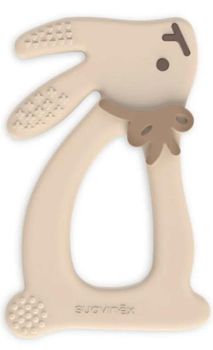 Suavinex Wonderland Mordedor de Silicona con Relieve Conejito Beige +0m