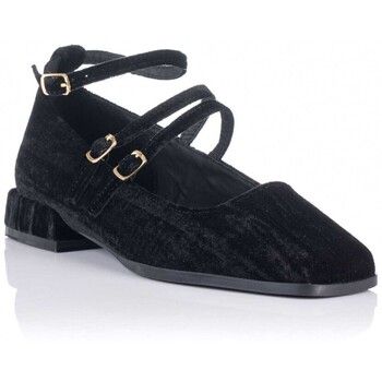 Top 3 Shoes Zapatos de tacón Velvet Merceditas con hebillas para mujer