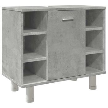 Armario De Baño Madera Ingeniería Gris Hormigón 60x32x53,5 Cm Vidaxl