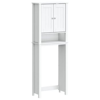 Mueble Para Inodoro Berg Madera Maciza Blanco 60x27x164,5 Cm