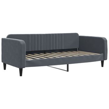 Sofá Cama Sin Colchón Terciopelo Gris Oscuro 100x200 Cm Vidaxl