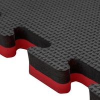 jowy 25 piezas 25m tatami puzzle esterilla goma espuma  tatami suelo para gimnasio ideal artes marciales 1m x 1m x 4cm negrorojo reversible