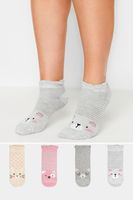 juego 4 pares calcetines tobilleros de colores con animales