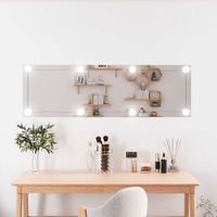 espejo decorativo  espejo de pared rectangular con luces led vidrio 30x100 cm cfw370763