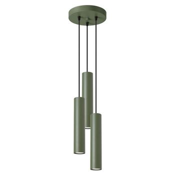 Lámpara colgante vaza verde oliva, 3 luces