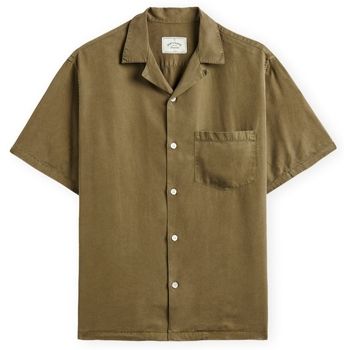 Portuguese Flannel Camisa manga corta Dogtown Shirt - Olive para hombre