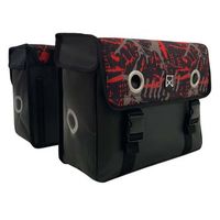 alforjas para bicicleta fire lona impermeable rojo y negro 30 l willex