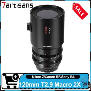 Lente macro 2X Cine de gran apertura y teleobjetivo 7artisans Full Frame 120mm T2.9, compatible con Sony, Nikon, Canon y Panasonic