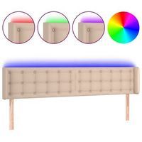 cabecero con led cuero sintetico capuchino 183x16x7888 cm vidaxl