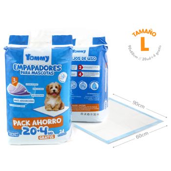 EMPAPADORES PARA MASCOTAS 60*90cm 24 PCS Marca Yommy