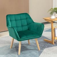 butaca de salon de terciopelo madera homcom 67x615x71 cm verde