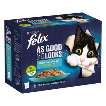 Felix As Good As It Looks Saver Pack 48 x 100g - Fish Selection in Jelly