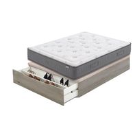 pack colchon flex garbi 90x200  canape abatible zapatero flex madera 25 gris montaje incluido