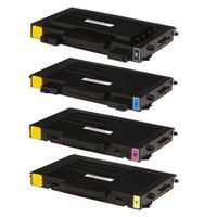 compatible multipack samsung clp-500d7k5y full set toner cartridges 4 pack