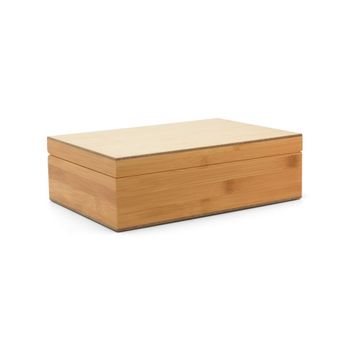 Estuche de bambú con 6 cajas de té bambú marrón