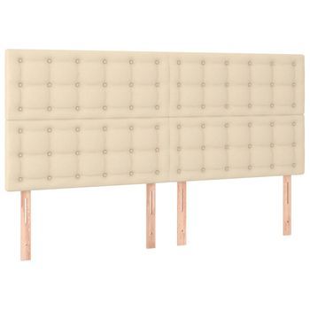 Juego De 4 Cabeceros Cama | Panel De Cabecera De Tela Color Crema 80x5x78/88 Cm