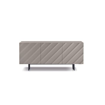 Aparador con 3 puertas en madera gris tórtola 180x50 cm 80h