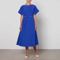 weekend max mara finish taffeta dress - uk 8 - cornflower blue