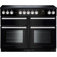 rangemaster nexus se nexse110eiblc 110 cm electric induction range cooker - black  chrome black