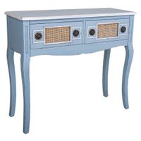 recibidor de madera azul 90x33x77