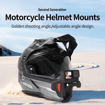 TELESIN-Correa de montaje para casco de motocicleta, soporte de barbilla frontal flotante para GoPro 13 12 11 10 9 8 DJI Osmo Action Insta360, accesorios