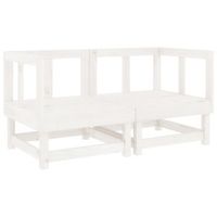 2 uds sofas de esquina de jardin  sofa de exterior madera maciza de pino blanco