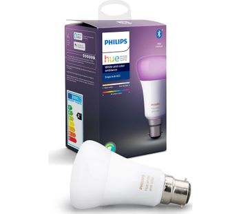 PHILIPS Hue White & Colour Ambiance Bluetooth LED Bulb - B22, White
