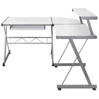 mesa de escritorio   escritorio de despacho  escritorio de esquina madera contrachapada blanco 132x112x99 cm
