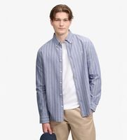 superdry para hombre m4011247a camisa preppy oxford azul xl casual algodon clasico manga larga