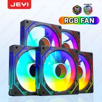 jeyi rgb ventiladores de refrigeracion 120mm caja de la computadora kit de ventilador de alto rendimiento ventilador de pc de 6 pines enfriador radiador silencioso con controlador argb