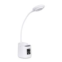bel air home - lampara flexo kalim led 5w con pantalla digital 3 temperaturas de color 3000k4000k6500k usb y brazo flexible para escritorio estudio o mesa de noche