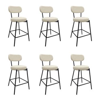Taburetes isla bar metal tela pana h65cm