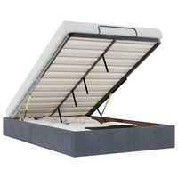 cama matrimonial  cama para adultos  estructura de cama otomana sin colchon terciopelo gris oscuro
