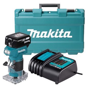 Makita Drt52sf - Fresadora Lxt ® 18v - 6 Mm. Incluye Maletín, Bateria 3ah, Cargador