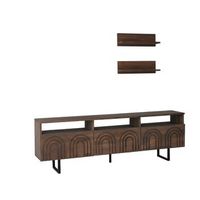 mueble tv con estante helen nogal