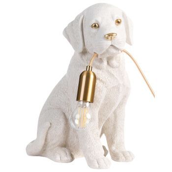 Lámpara De Mesa Con Temática Animal Lámpara De Noche Con Forma De Cachorro De Labrado Lámpara De Lectura Para Dormitorio Blanco Bruno