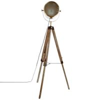 lampara de pie de madera y hierro bronce o57 cm