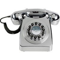 wild  wolf wild  wolf 746 brushed chrome corded phone