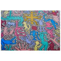 cuadro - en el mundo de keith haring cm 50x70