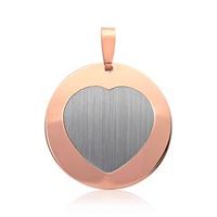 colgante de plata chapado en oro rosa con forma de corazon