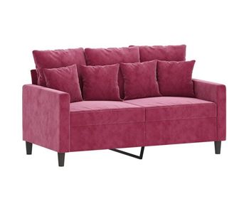 Vidaxl sofá de 2 plazas de terciopelo rojo tinto 120 cm